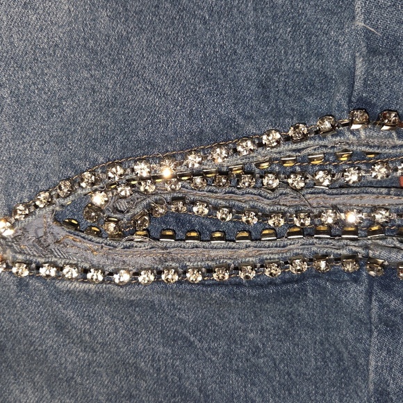 Forever 21 NWTs Bratz x F21 Rhinestone Wide-Leg Cutout Jeans - Picture 8 of 9